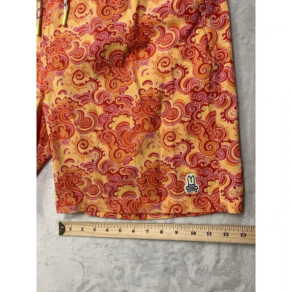 Psycho Bunny Swim Trunks Mens 3XL Paisley Lined Board Shorts Beach Pool